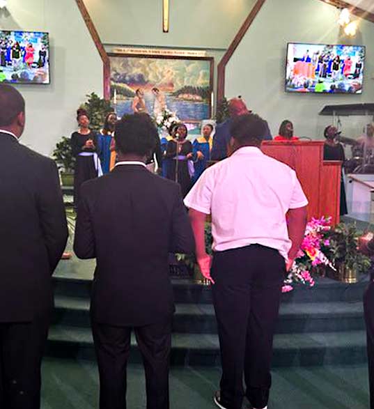 members in the sanctuary